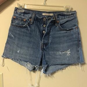 High Waist Levi’s Blue Jean Wedgie Shorts; Size 27
